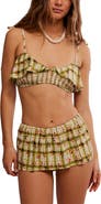 free-est by Free People Avery Ruffle Smocked Bikini Top