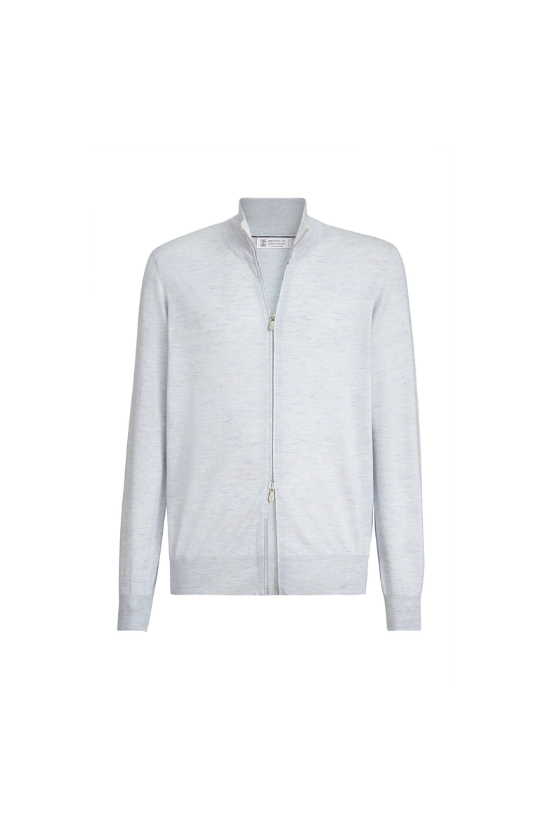 Brunello Cucinelli Cashmere and silk cardigan, Main, color, Pale Blue