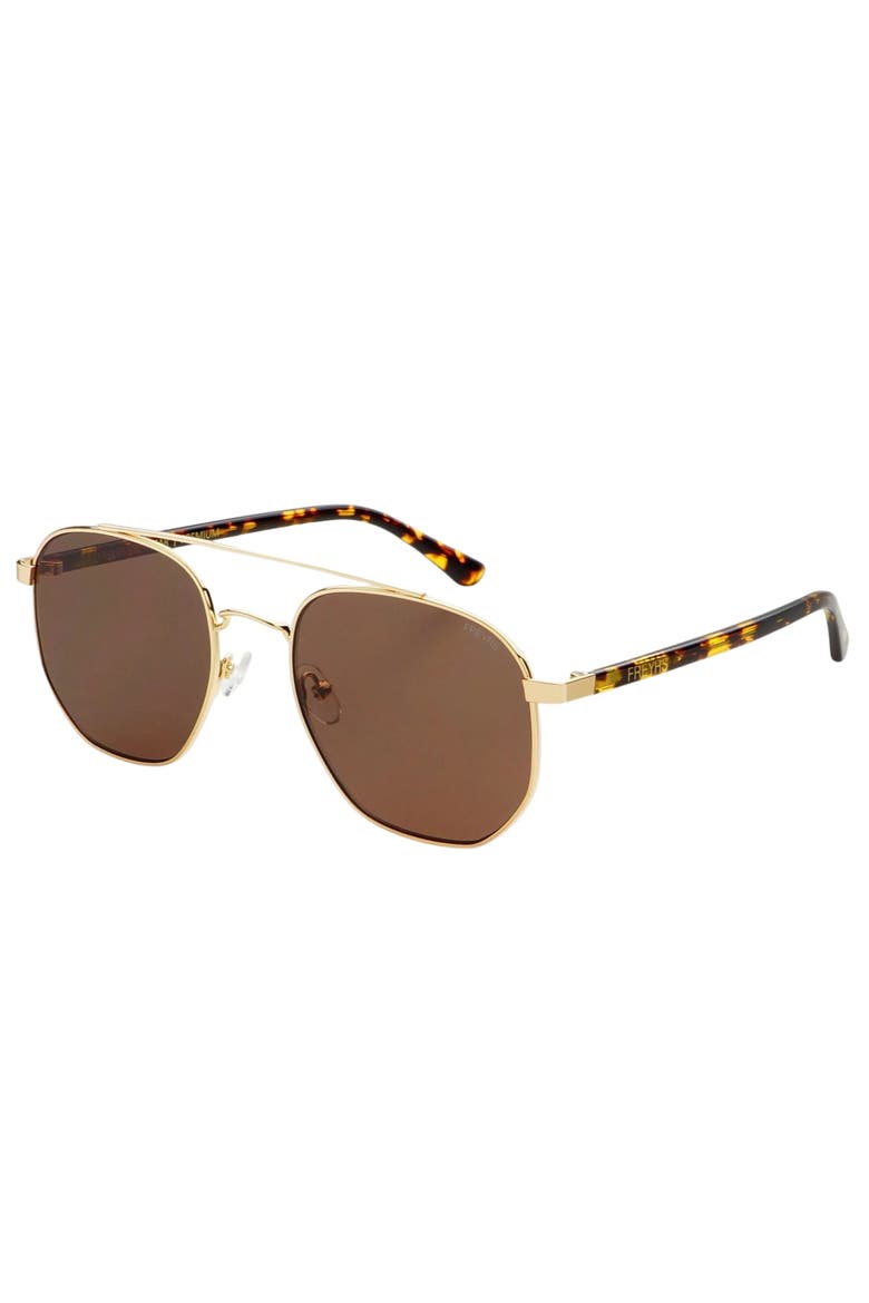Austin Square Unixes Sunglasses, Alternate, color, Gold / Brown