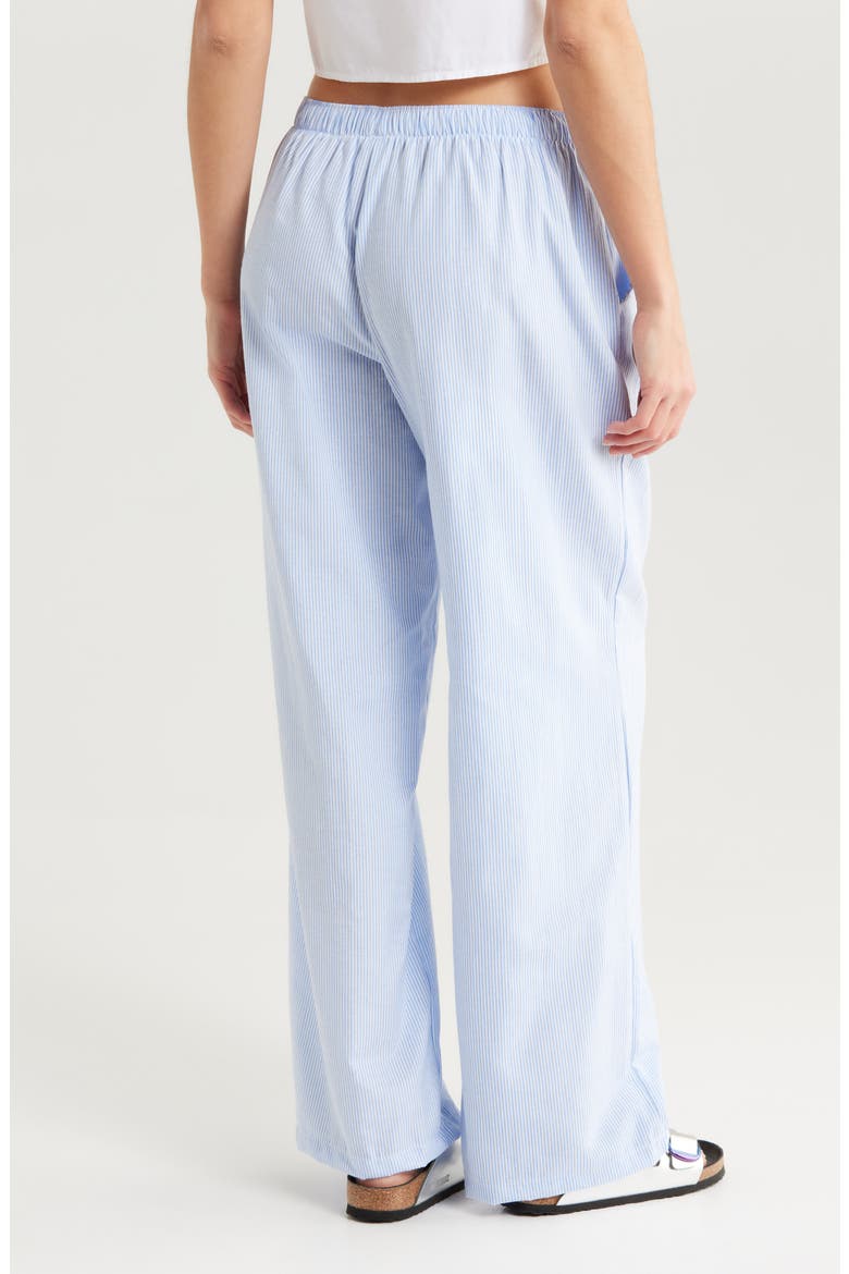 Stripe Cotton Blend Drawstring Pants, Alternate, color, NAVY/ WHITE STRIPE