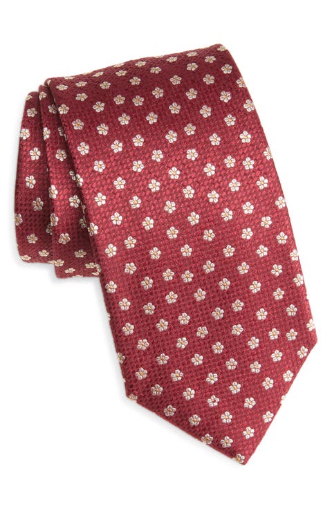 Floral Jacquard Silk Tie