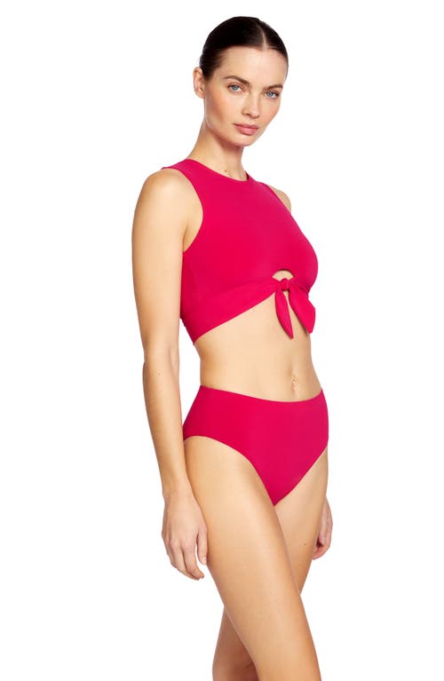 Robin Piccone Ava High Waist Bikini Bottoms In Rose