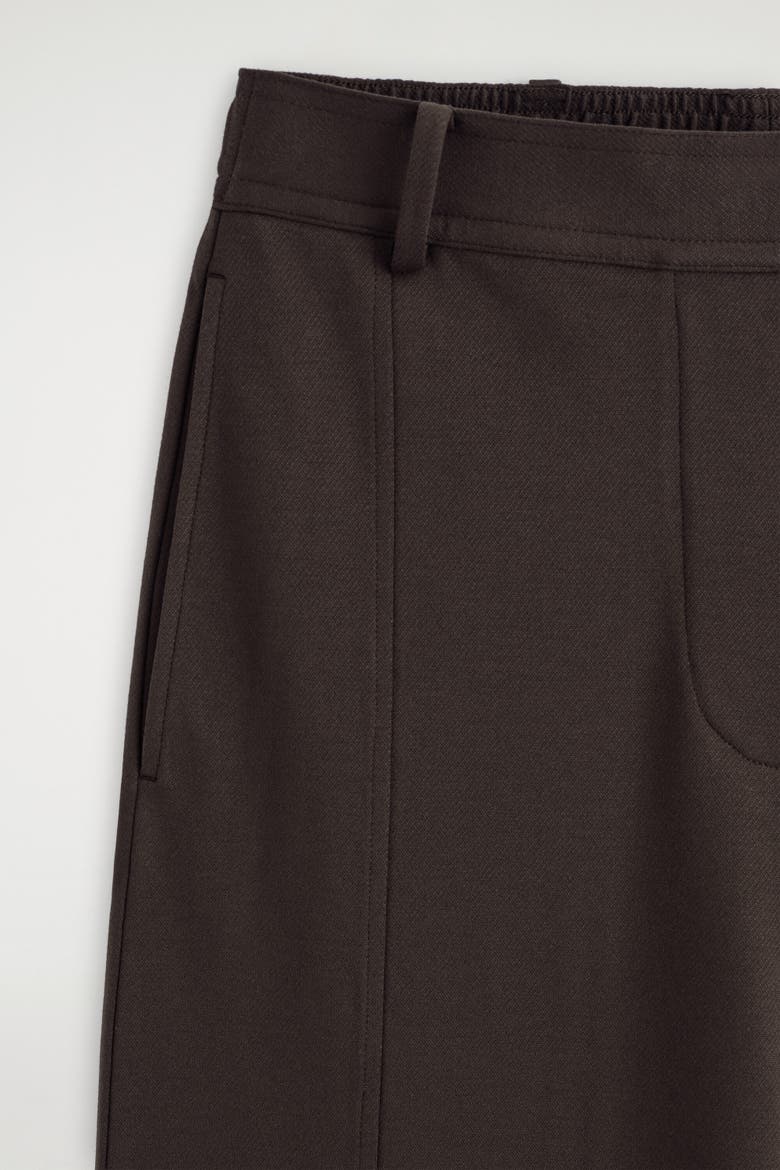 Twill-jersey Straight-leg Culottes, Alternate, color, DARK BROWN