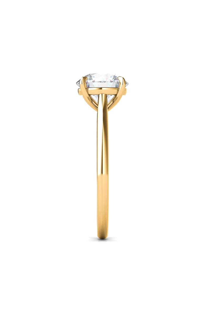 HauteCarat Round Brilliant Cut Lab Created Diamond Ring, Alternate, color, 2.00 Ctw 18K Yellow Gold