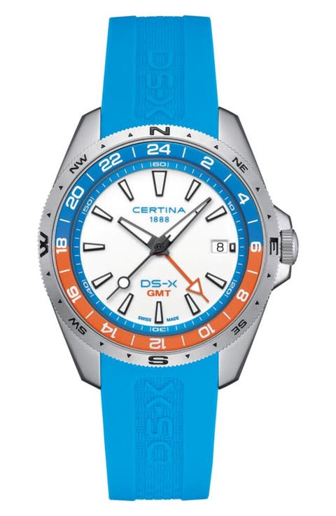 DS-X GMT Rubber Strap Watch, 41mm