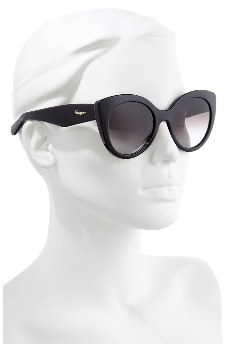Classic 54mm Gradient Cat Eye Sunglasses, Alternate, color, BLACK/ GREY GRADIENT