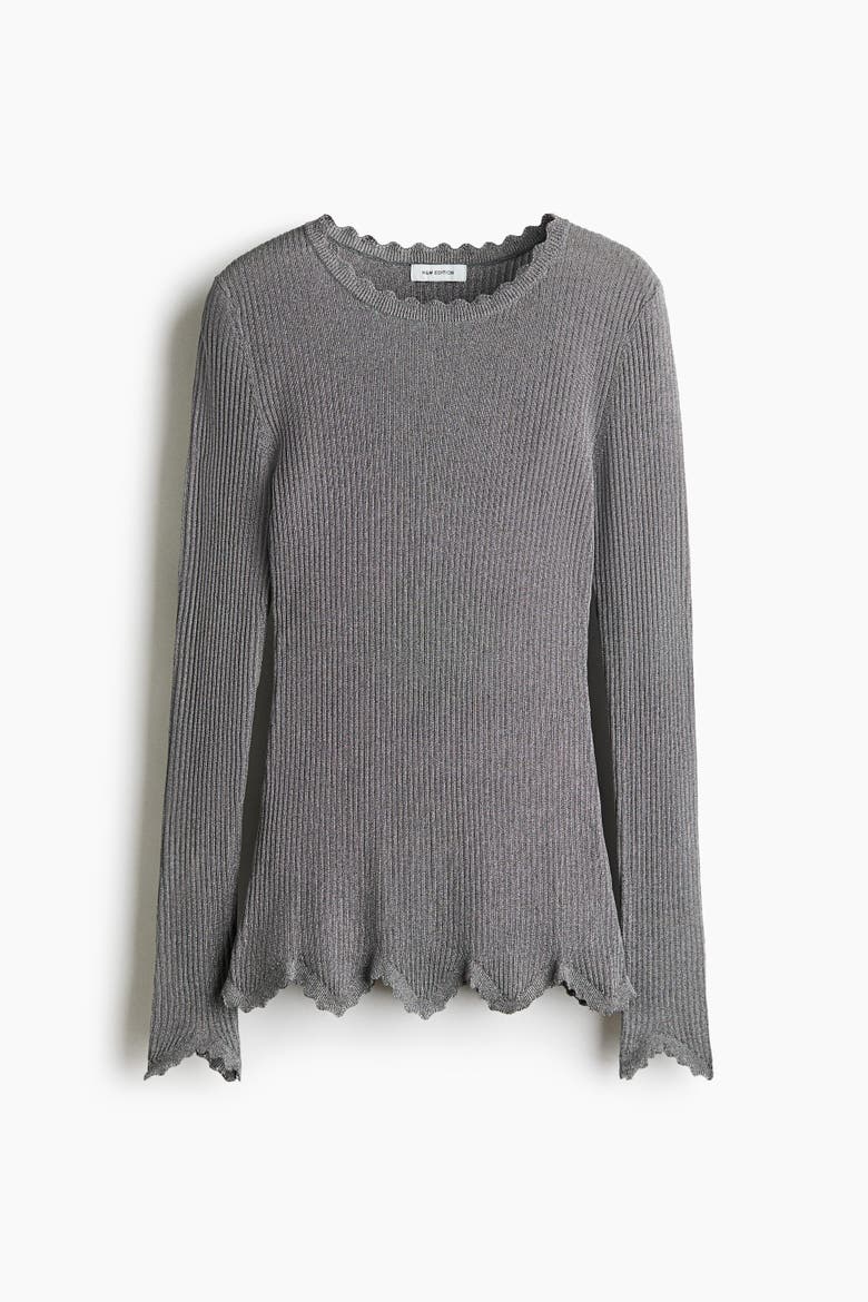 Glittery Viscose Top, Alternate, color, Gray
