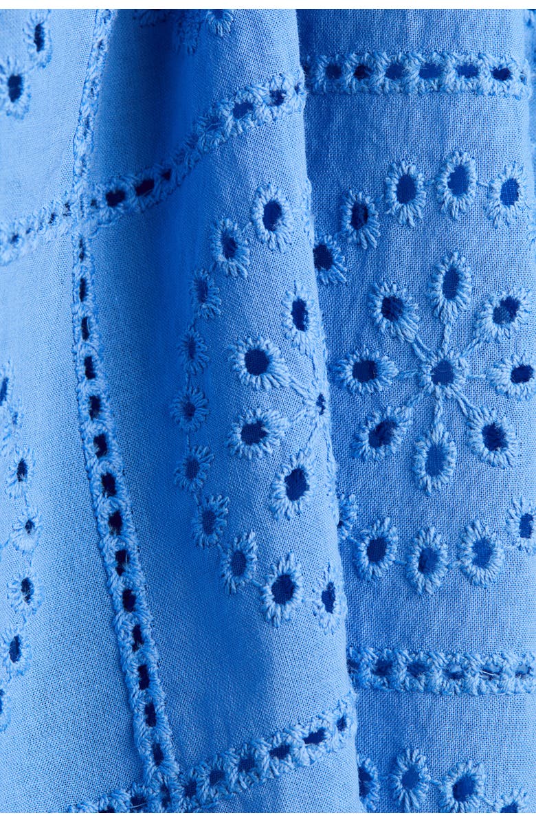 H&M Tie-strap Broderie Anglaise Dress, Alternate, color, Blue