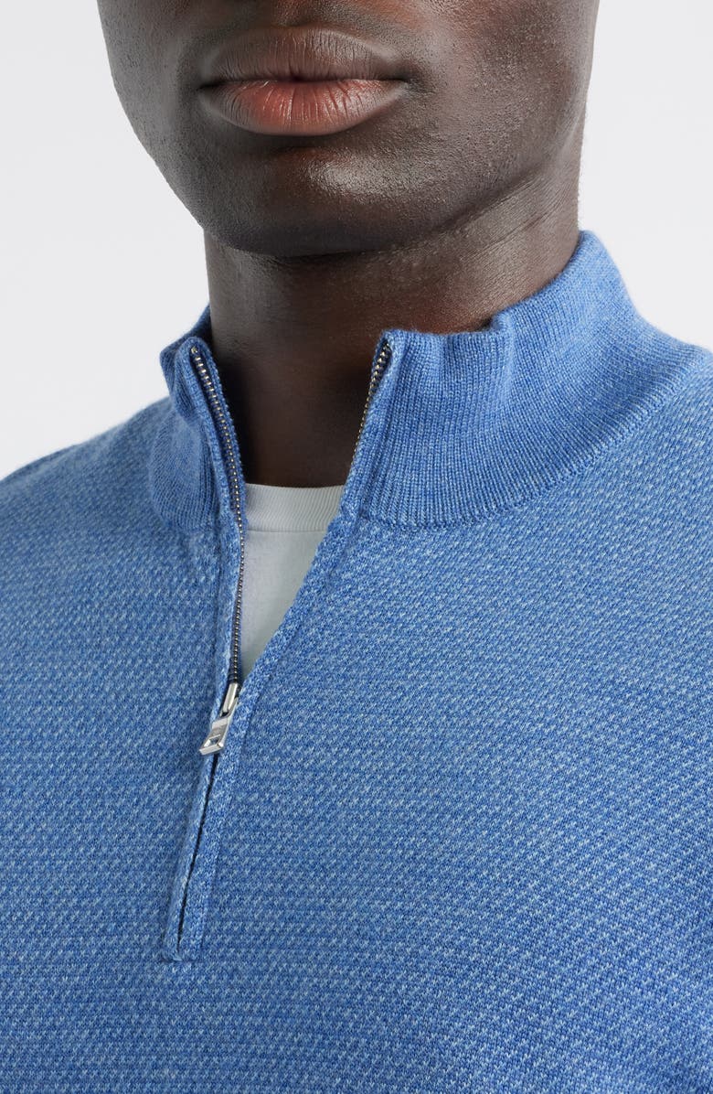 Peter Millar Crown Crafted Keene Merino Wool Quarter Zip Sweater, Alternate, color, Lunar Blue