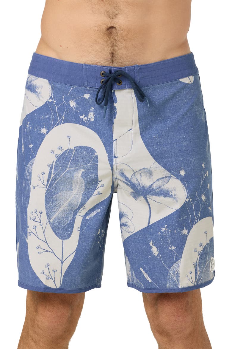 OG Scalloped Printed Board Shorts, Main, color, NIGHTSHADOW BLUE