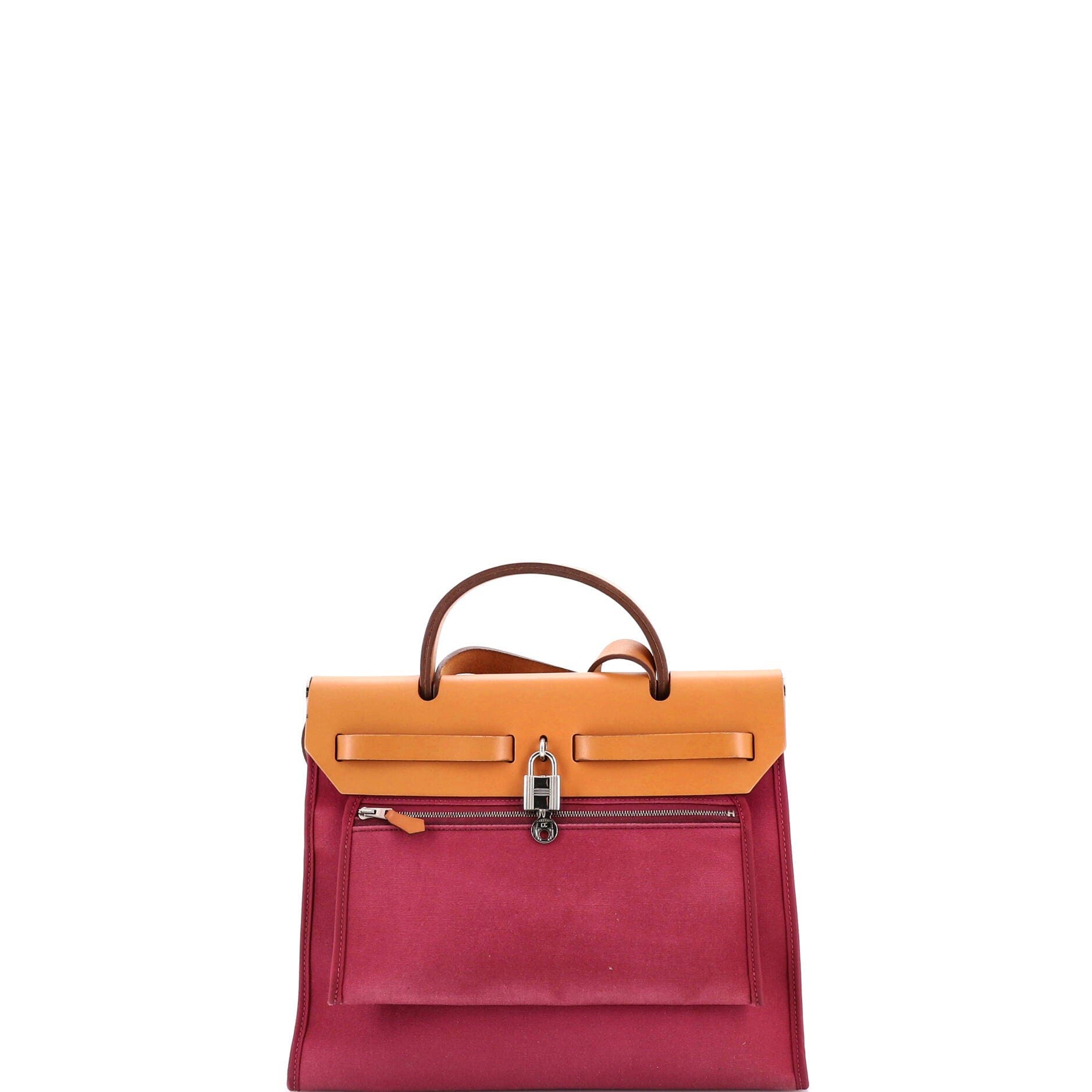 Pre-Owned Hermes Herbag Zip Leather and Toile 31, Alternate, color, Tosca