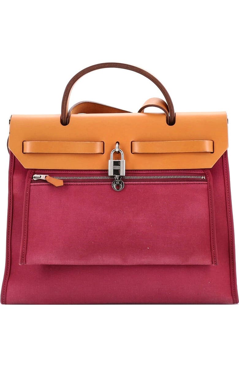 Pre-Owned Hermes Herbag Zip Leather and Toile 31, Alternate, color, Tosca