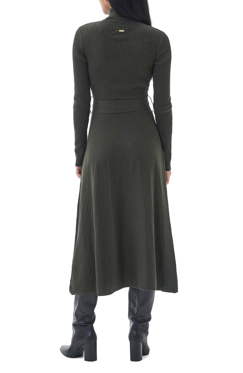 Barbour Laverne Belted Turtleneck Sweater Dress, Alternate, color,