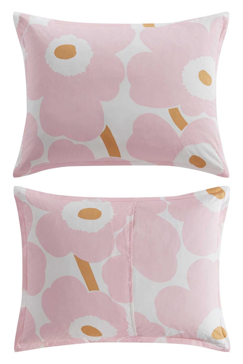 Unikko Cotton Percale Duvet Cover & Shams Set, Alternate, color, LIGHT PINK