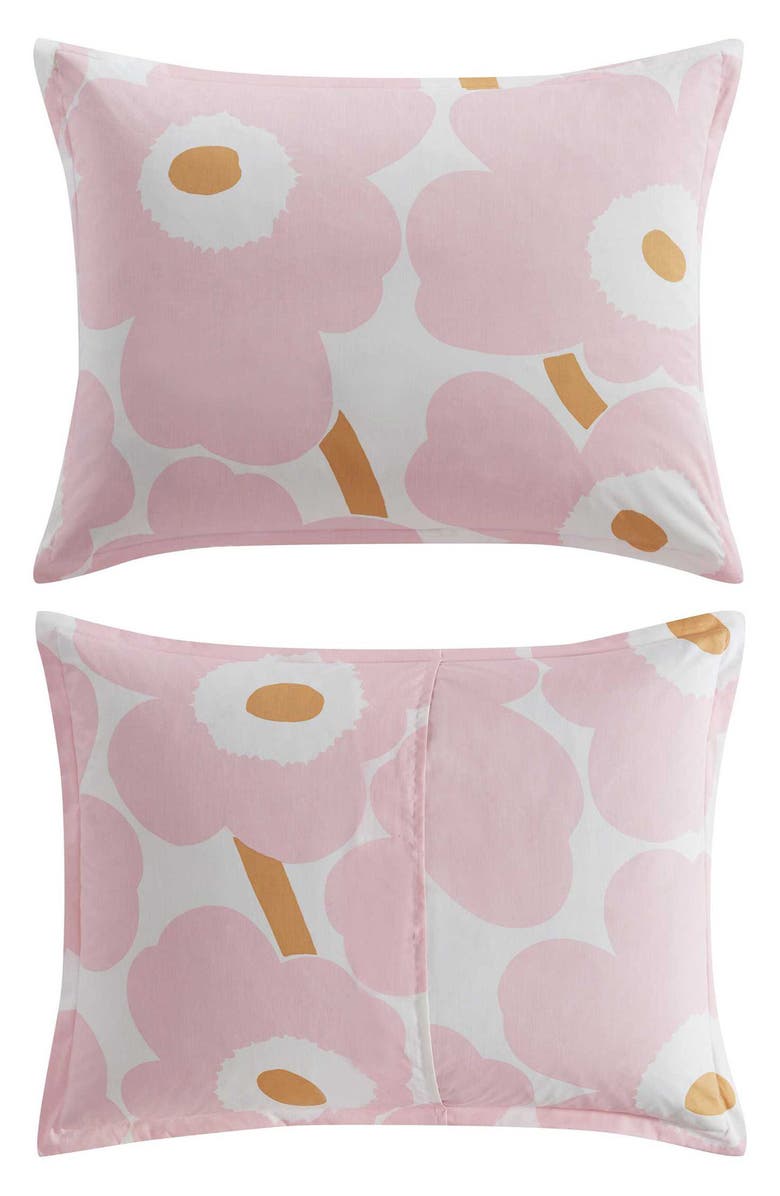 Marimekko Unikko Cotton Percale Duvet Cover & Shams Set, Alternate, color, Light Pink