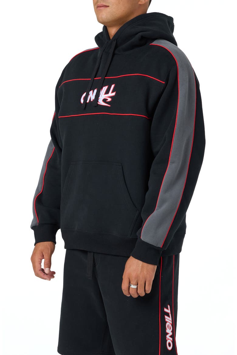 Early Embroidered Logo Hoodie, Alternate, color, BLACK