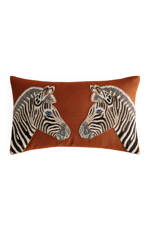 Zebra Beaded Pillow