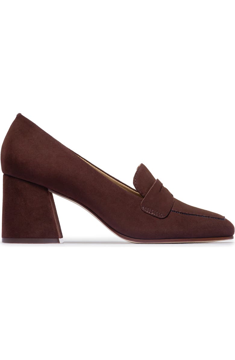 Bernardo Footwear Nessa Block Heel Loafer Pump, Main, color, Espresso