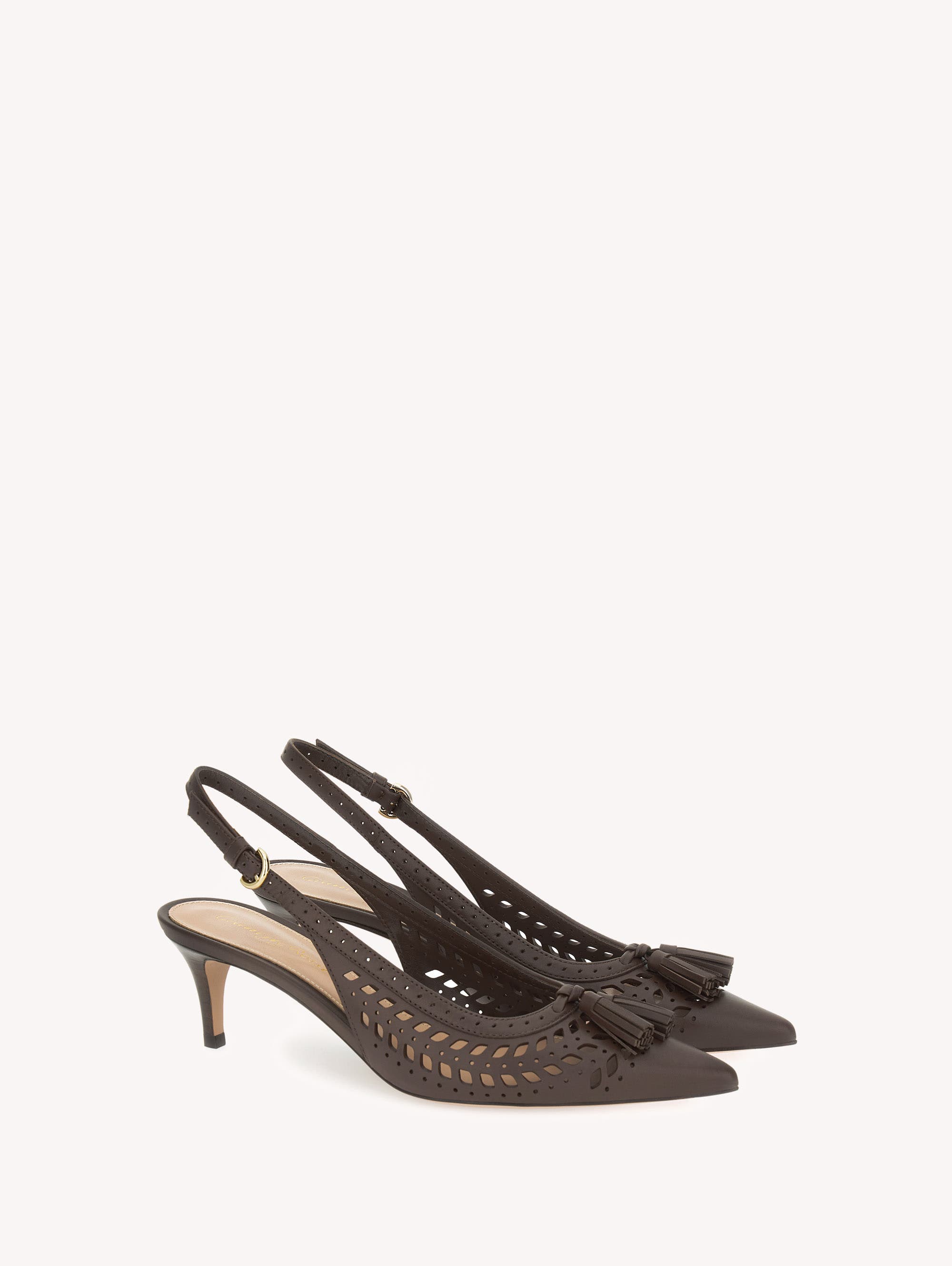 Gianvito Rossi Fes Sling Slingback, Alternate, color, Brown Calf Leather