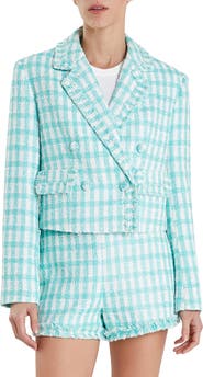 English Factory Check Bouclé Blazer