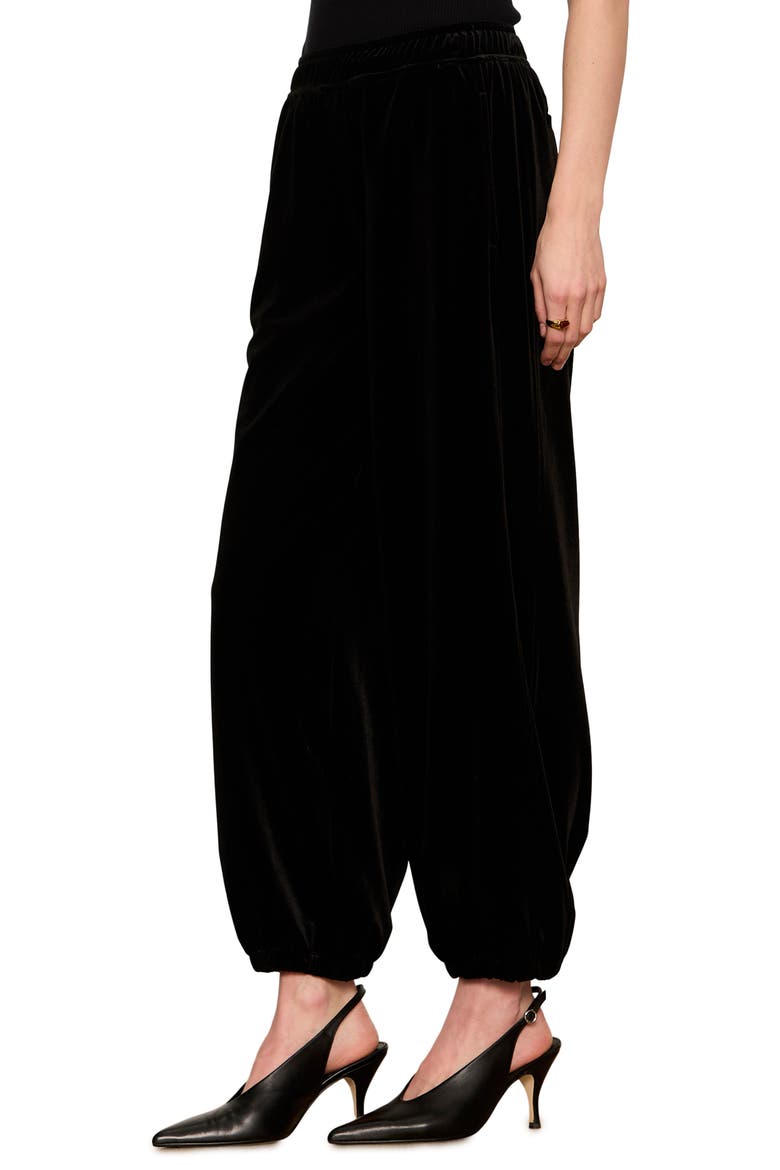 Velvet Micro Balloon Pants, Alternate, color, BLACK