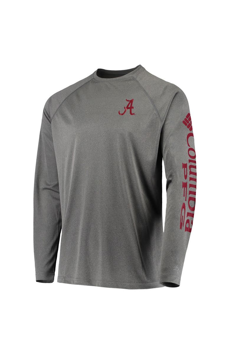 Columbia Men's Columbia Charcoal Alabama Crimson Tide Terminal Tackle Omni-Shade Raglan Long Sleeve T-Shirt, Alternate, color,