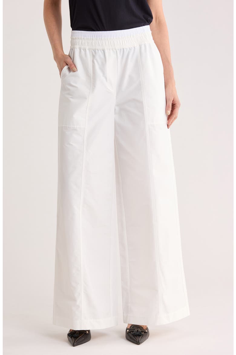 Olly Double Waistband Wide Leg Pants, Main, color, WHITE