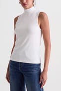 Menina Step Ribbed Mock Neck Sleeveless Top