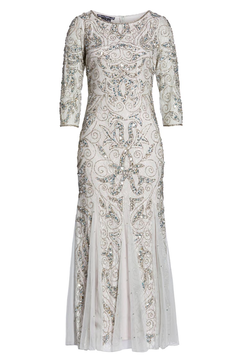 Beaded Lace Gown, Alternate, color, SAGE
