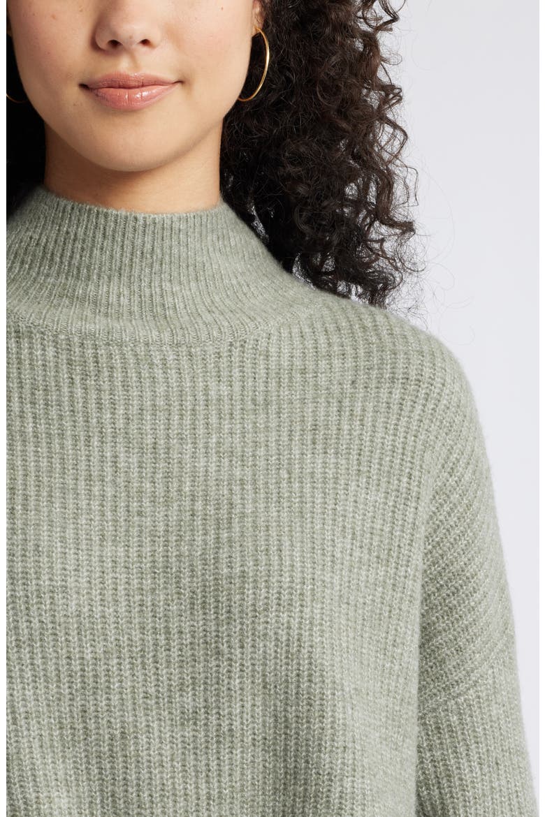 Oversize Cozy Mock Neck Sweater, Alternate, color, GREEN HALO