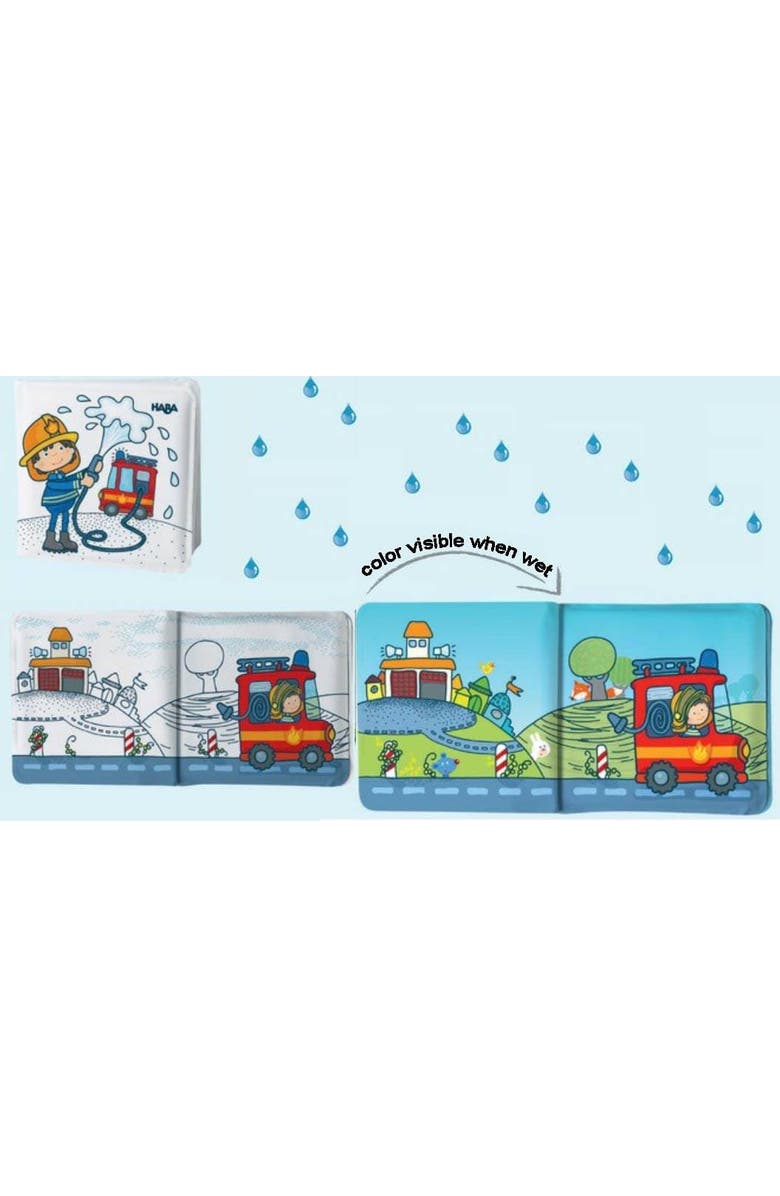 HABA Magic Bath Book Fire Brigade - Wet the Pages to Reveal Colorful Backgrounds in Tub or Pool, Alternate, color, Multi