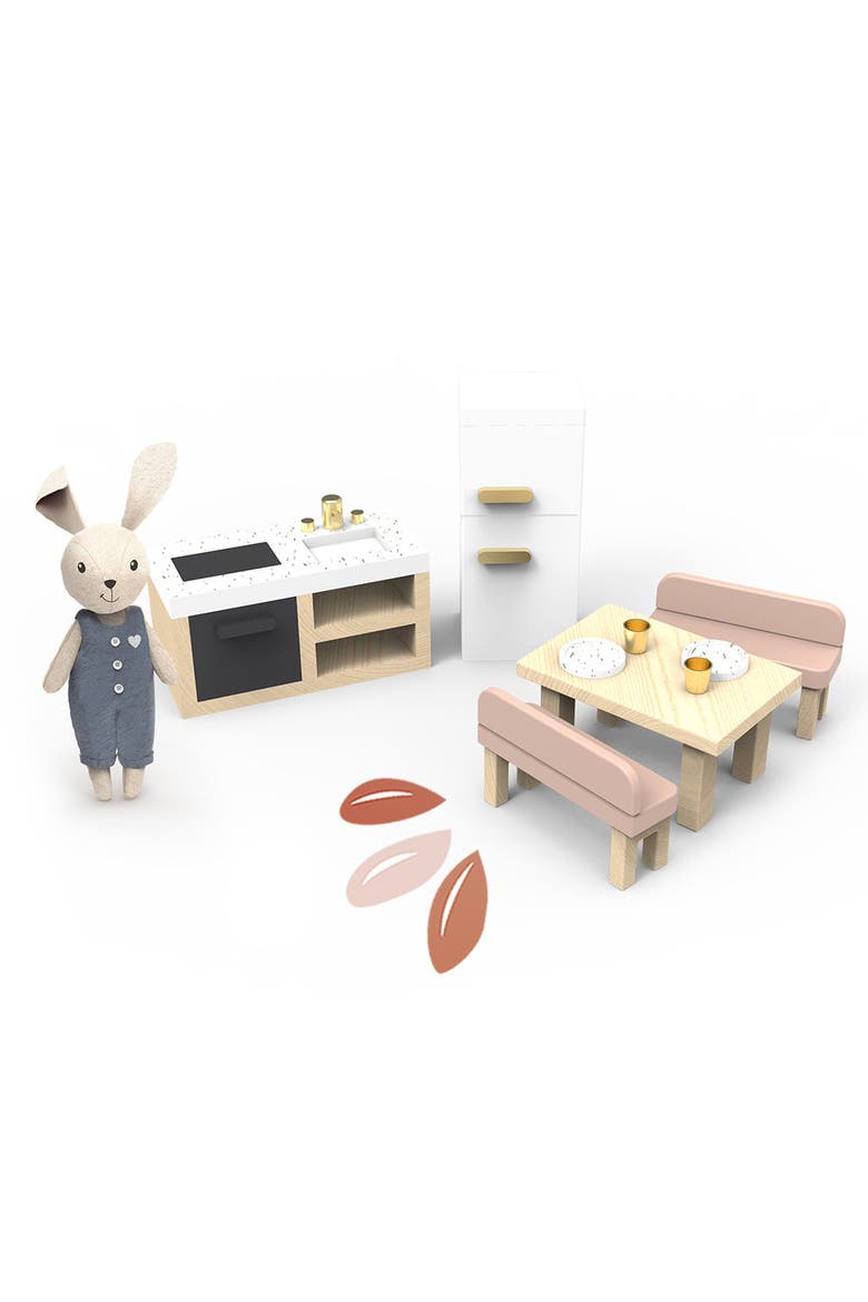Doll House Kitchen set w/4 chairs incl. 1 character, Main, color, Multi