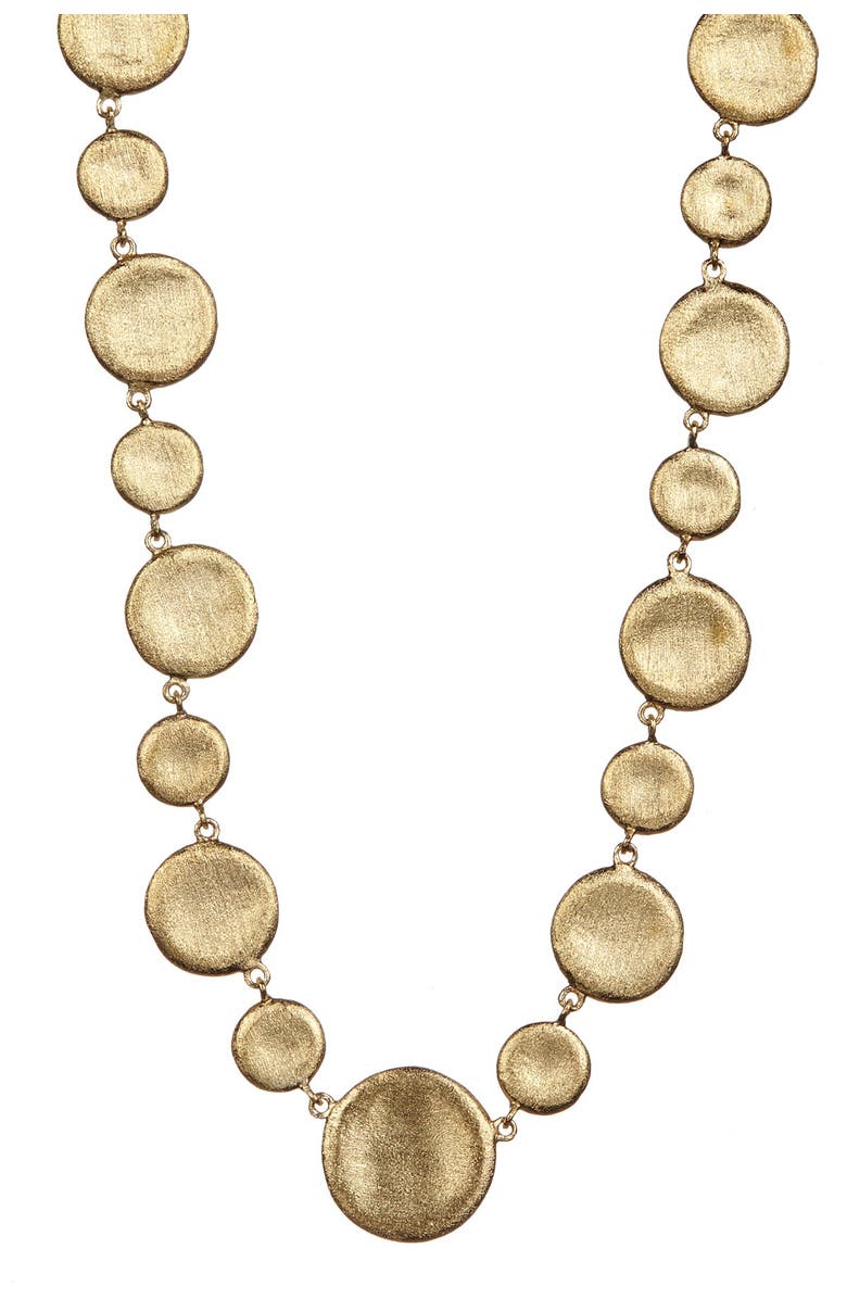 RIVKA FRIEDMAN 18K Gold Clad Concave Alternating Pebble Necklace, Main, color, 