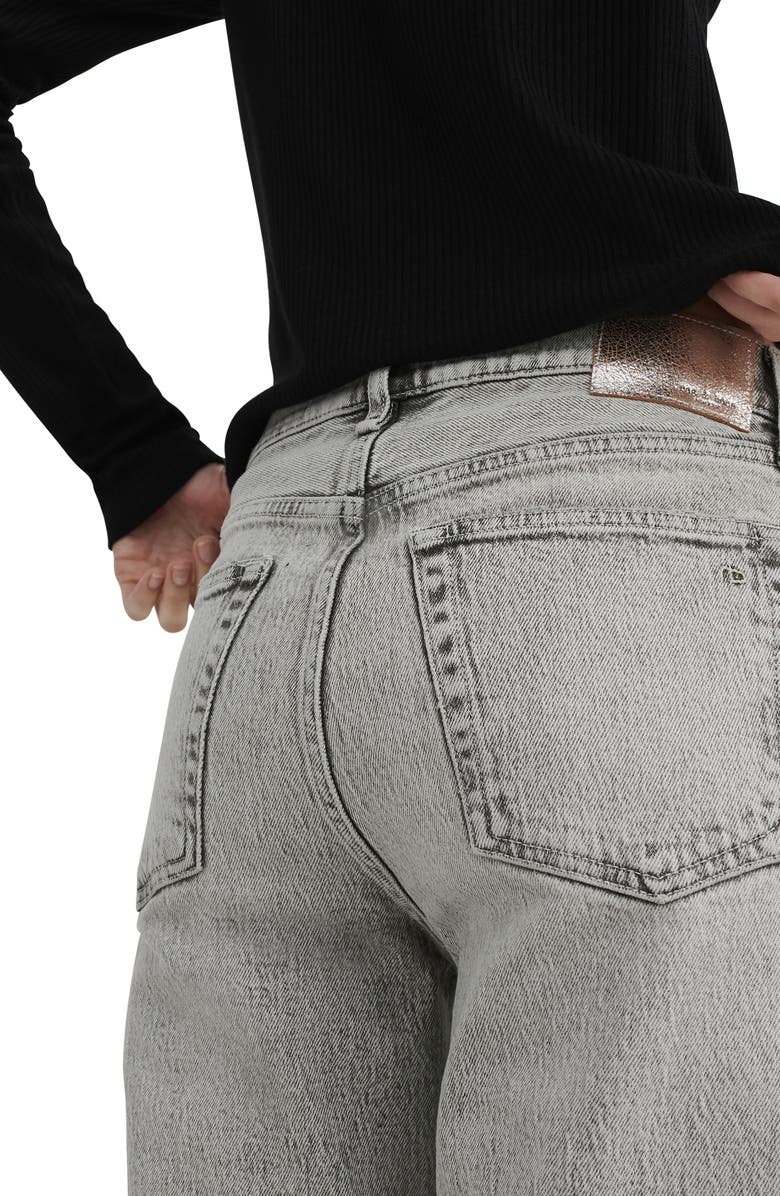 rag & bone Harlow High Waist Raw Hem Ankle Straight Leg Jeans, Alternate, color,