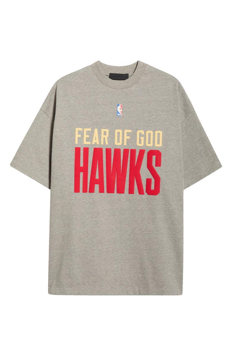 Fear of God Essentials Hawks '90s Cotton Graphic T-Shirt, Alternate, color, Dark Heather Oatmeal