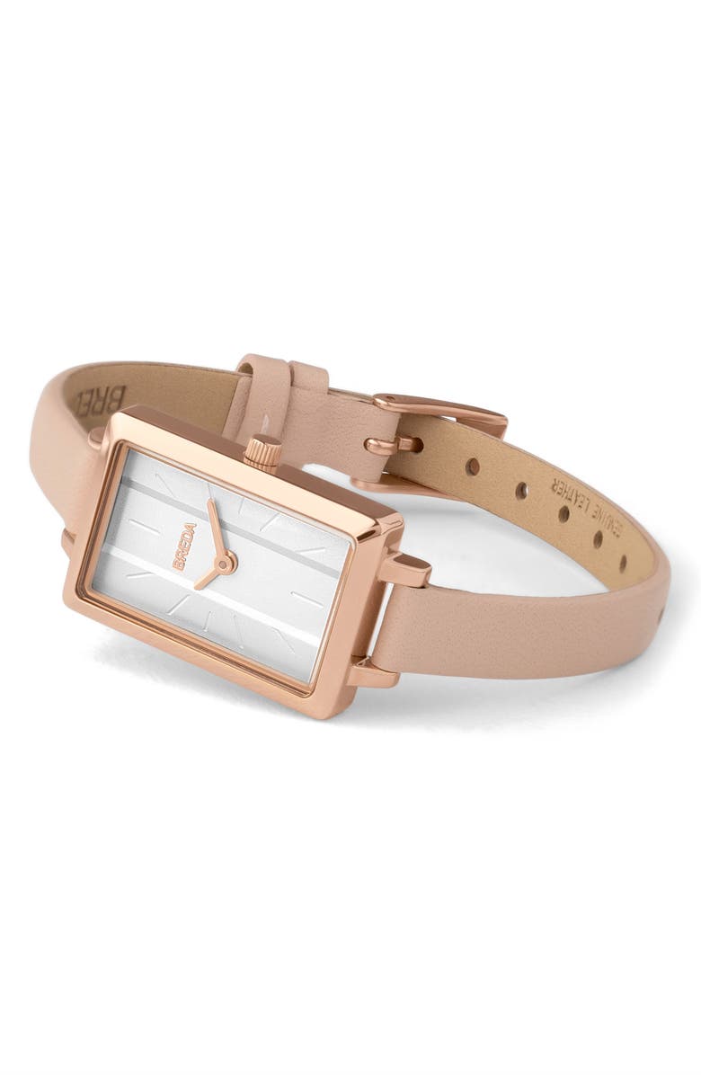 BREDA Eva Leather Strap Watch, 19mm, Alternate, color, 