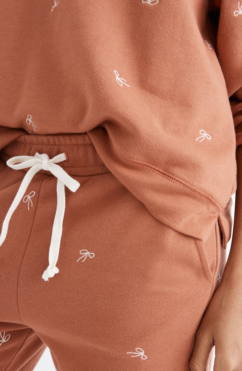 Madewell Bow Embroidered Retro Resourced Cotton Sweatpants, Alternate, color,
