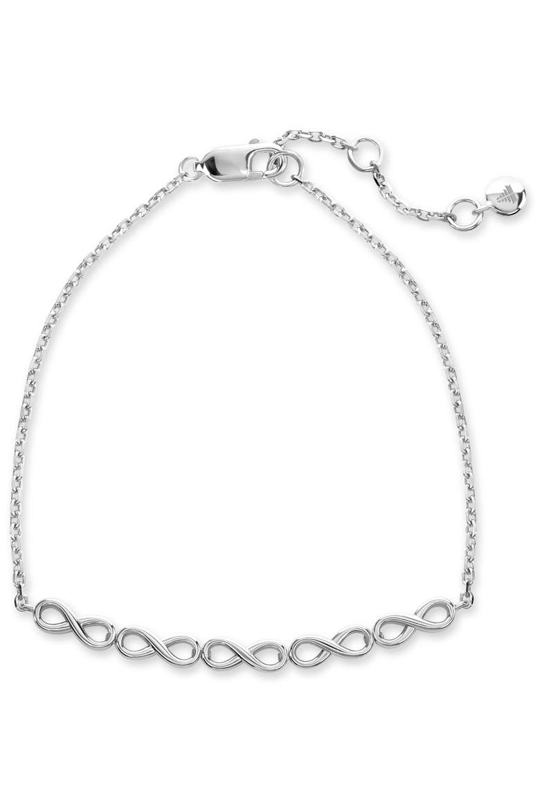 Infinity Chain Bracelet in Rhodium Plated Sterling Silver, Alternate, color, Silver