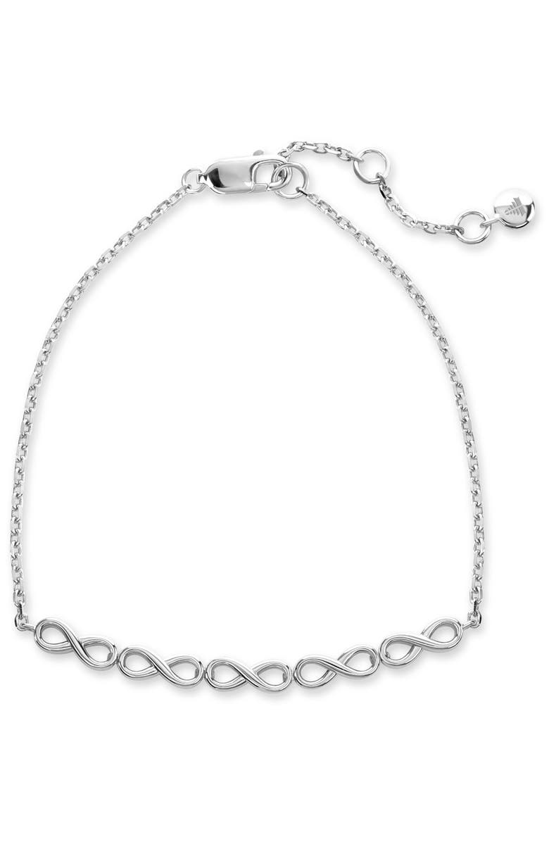 DEVATA Infinity Chain Bracelet in Rhodium Plated Sterling Silver, Alternate, color, Silver