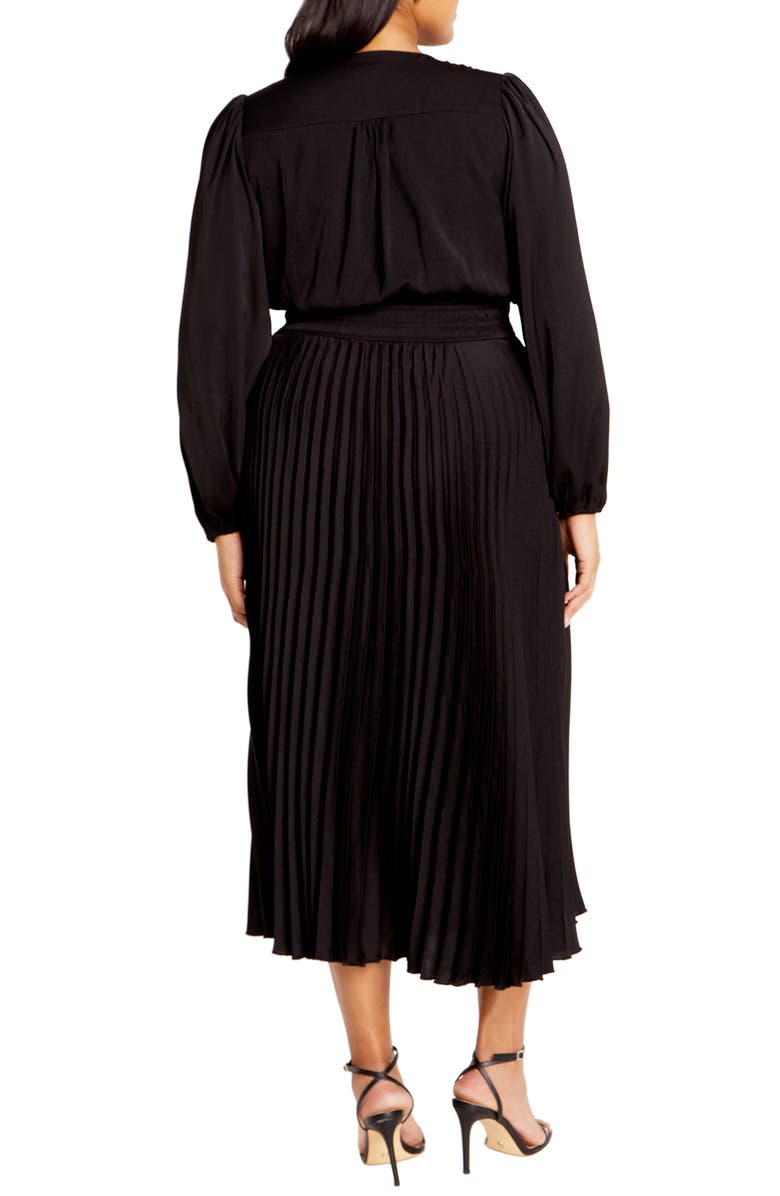 City Chic Finley Long Sleeve Satin Midi Dress, Alternate, color,