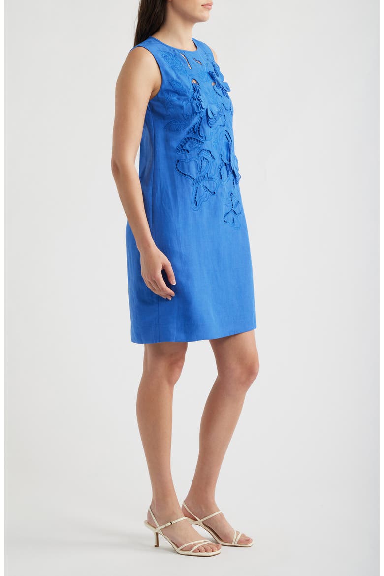 The Isabella Embroidered Sleeveless Dress, Alternate, color, SEAPORT BLUE