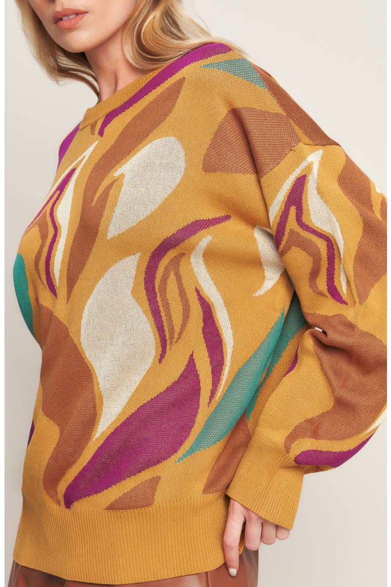 Jacquard Sweater, Alternate, color, MUSTARD