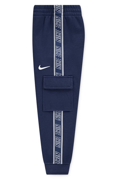 Nike Kids' Logo Taping Hoodie & Cargo Joggers Set In Blue
