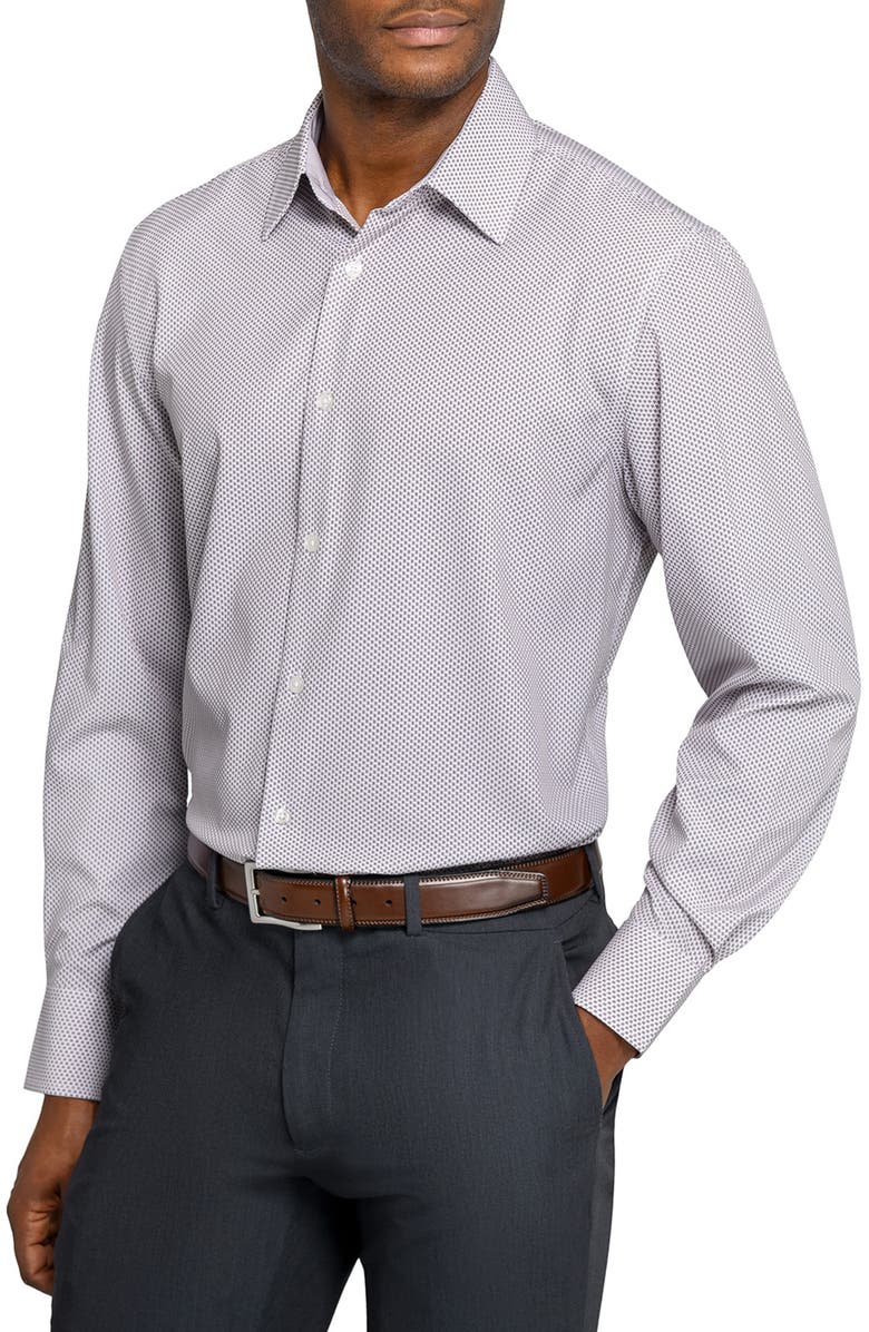 W.R.K Slim Fit Tile Print Performance Dress Shirt, Alternate, color, Khaki