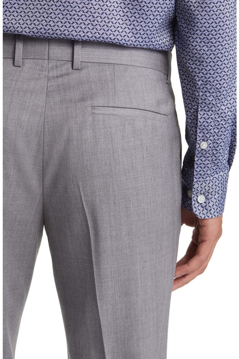 Genius Slim Fit Flat Front Wool Dress Pants, Alternate, color, CHARCOAL GREY