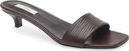 TOTEME Slim Kitten Heel Lizard Embossed Slide Sandal