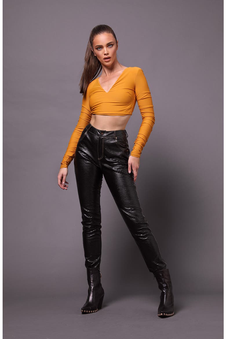 Evelyn Faux Leather Pants, Alternate, color, BLACK