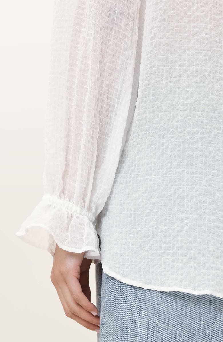AllSaints Penny Textured Top, Alternate, color, Chalk White