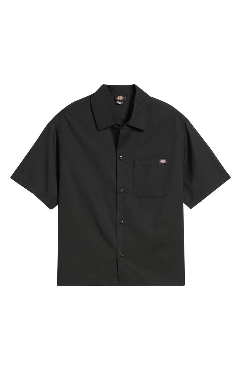 Dickies Lynville Short Sleeve Lyocell & Cotton Button-Up Shirt, Alternate, color, Black