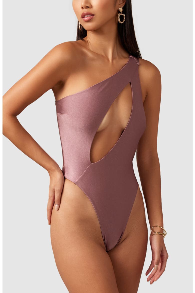 Serenity One-Piece Swimsuit, Alternate, color, Mauve